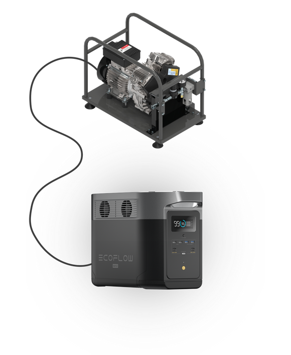 Lastmile Portable Compressor, EcoFlow Delta Power Station and Trolley