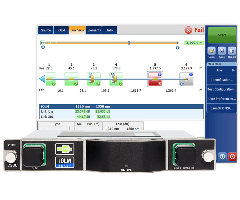 EXFO PON FTTX/MDU OTDR Module; 1310/1550/1625 NM, 39/38/39DB Access OTDR and IOLM Applications APC/SC